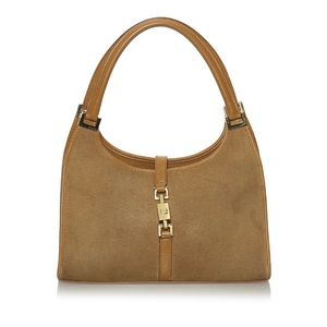 Gucci Vintage Jackie Suede Bag Beige
